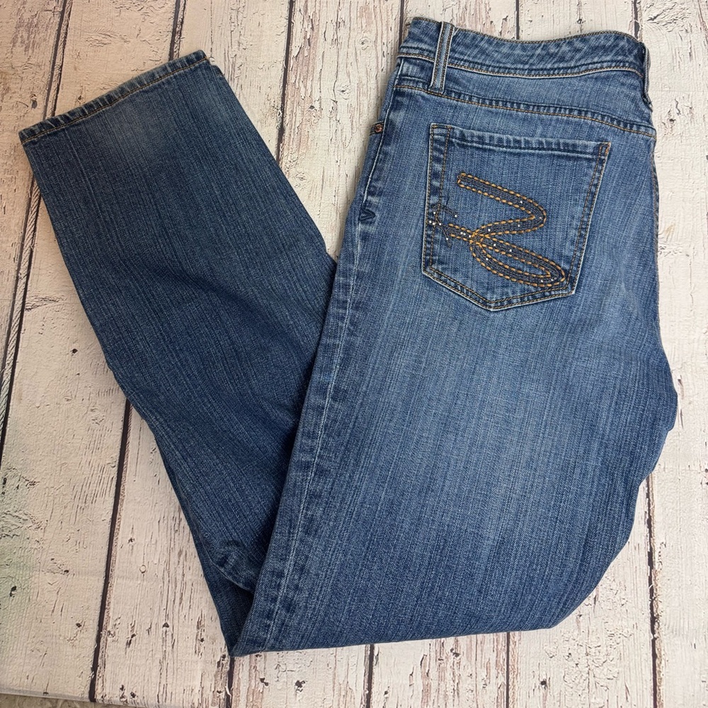 Seven7 Blue Slim Straight Leg Jeans Classic Denim Style